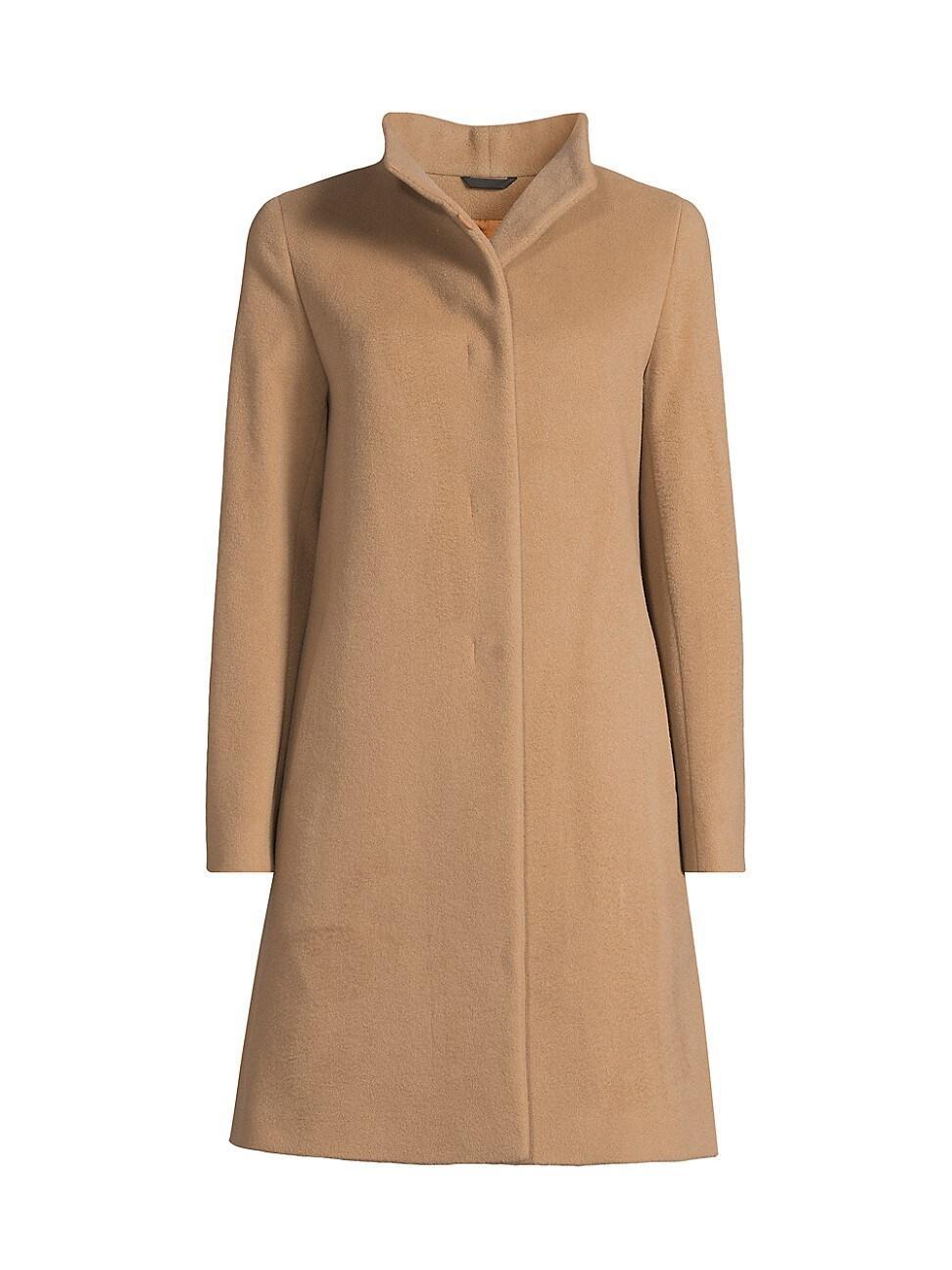 Womens Envelope Collar Wool-Cashmere Coat Product Image