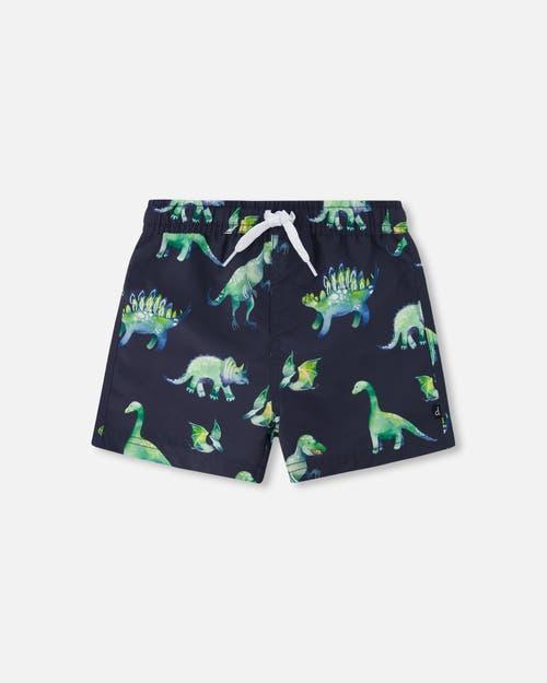 Deux Par Deux Mens MenS Boardshort Grey Printed Dinosaurs Product Image