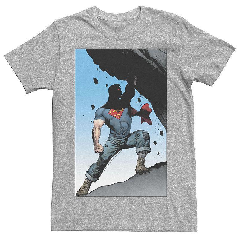 Mens DC Comics Superman Power Lift Comic Poster Tee Athletic Grey Product Image