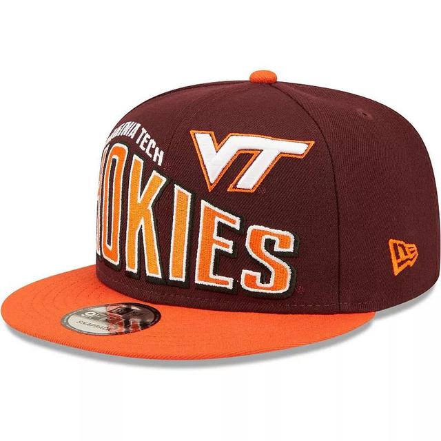 Mens New Era Maroon Virginia Tech Hokies Two-Tone Vintage Wave 9FIFTY Snapback Hat Product Image