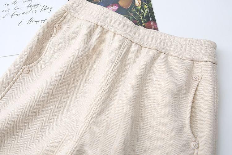 Plus Size Elastic Waist Tapered Pants Product Image