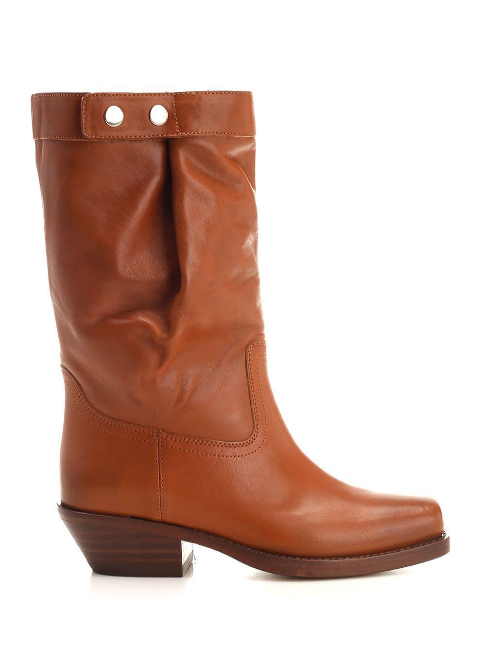 ISABEL MARANT Ademe Leather High Boot In Brown Product Image