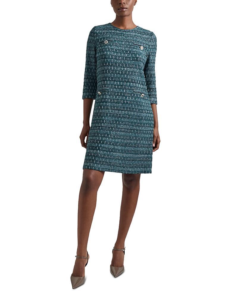 Misook Metallic Tweed Shift Sweater Dress Product Image