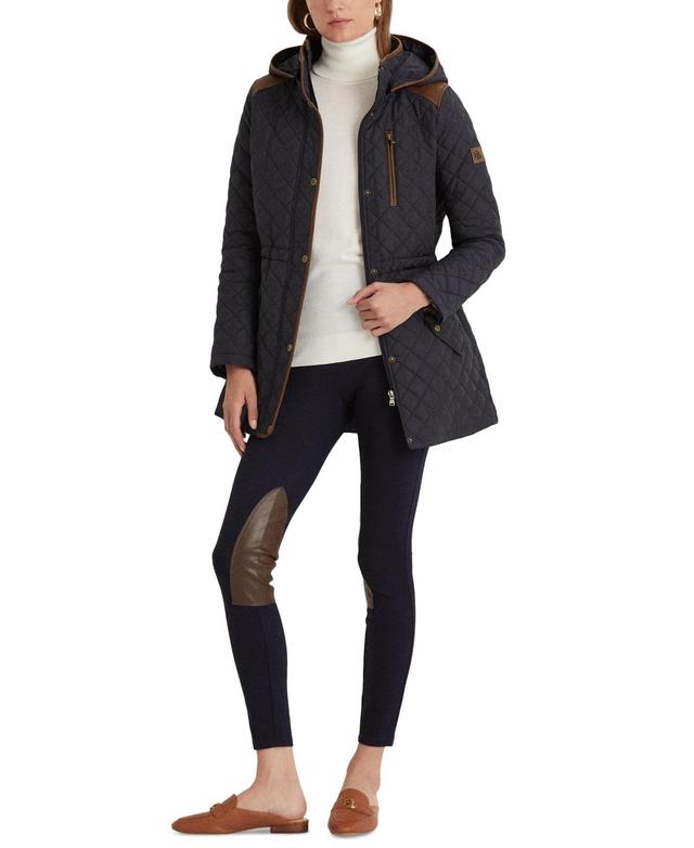 Lauren Ralph Lauren Womens Petite Hooded Quilted Coat, Created by Macys Product Image