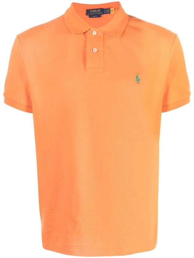 Short-sleeve Polo Shirt In Orange Product Image