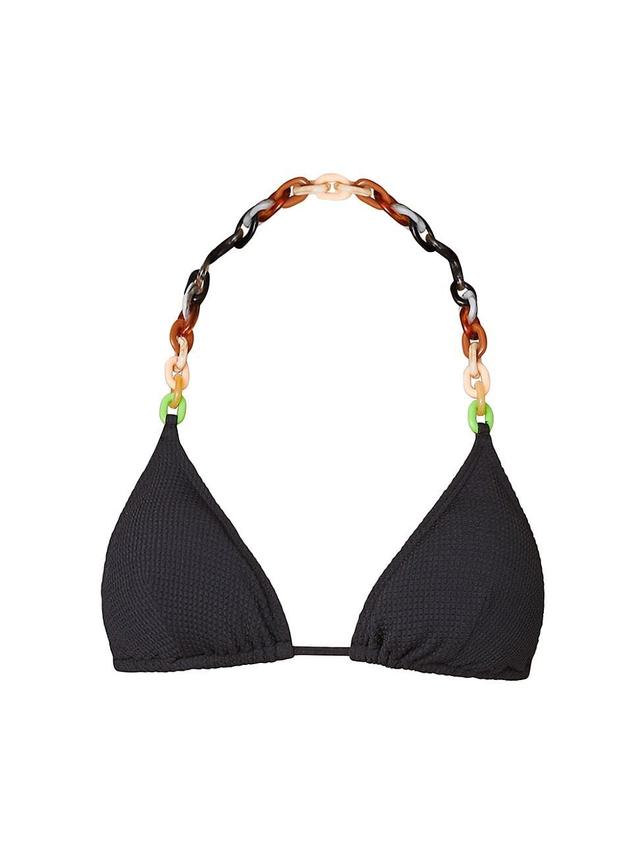 Womens Chain-Link Halter Bikini Top Product Image