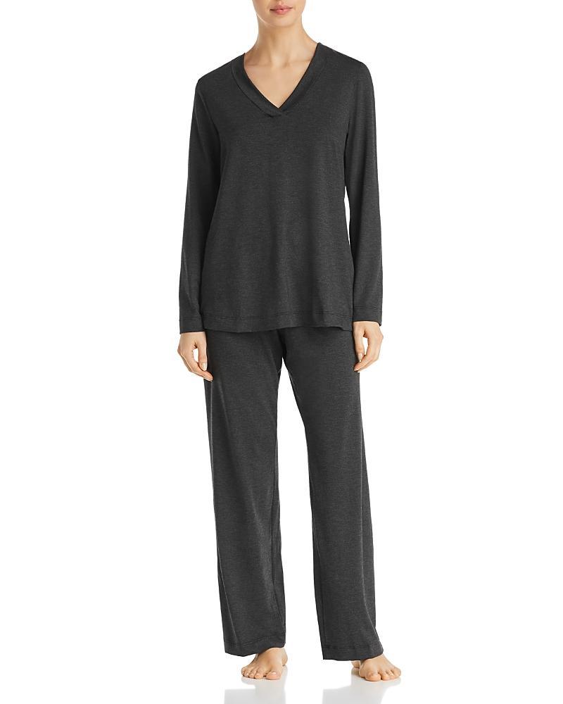 Womens Champagne Long-Sleeve Pajama Set Product Image