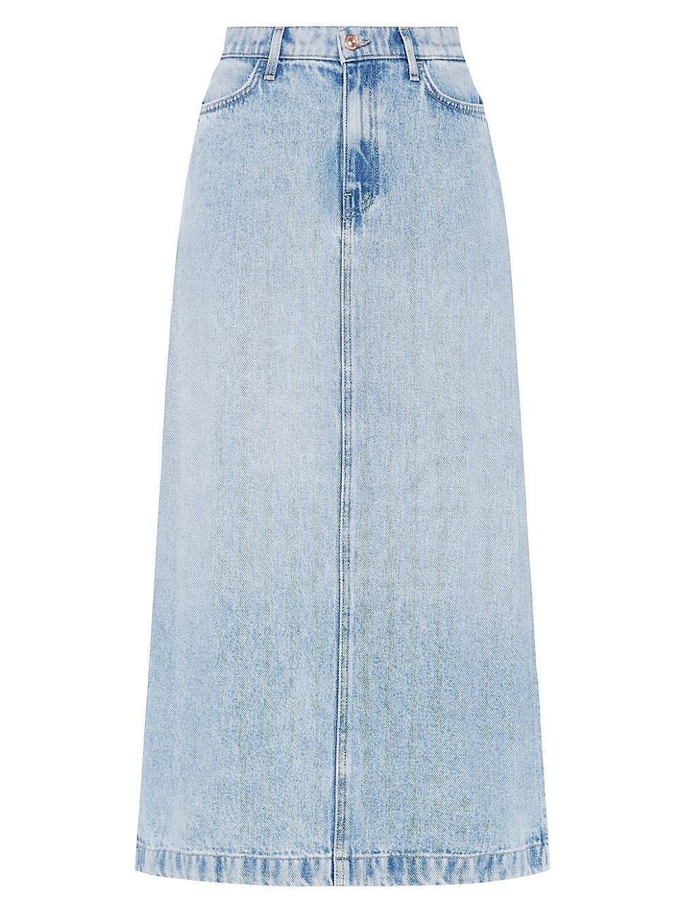 Womens Stretch Denim Midi-Skirt Product Image