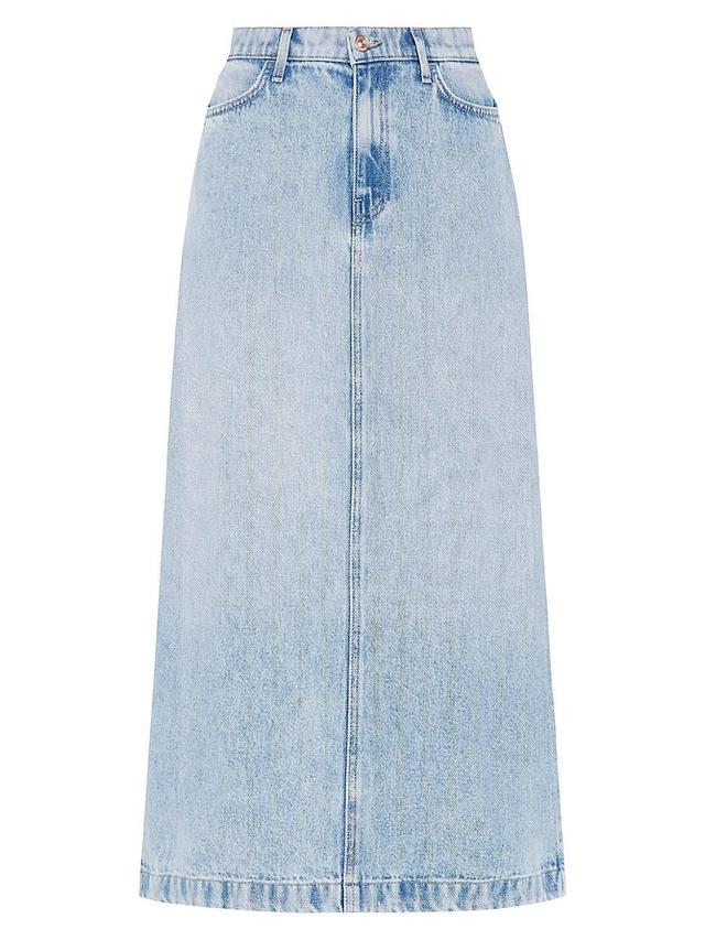 Womens Denim Relaxed-Fit Midi Skirt Product Image