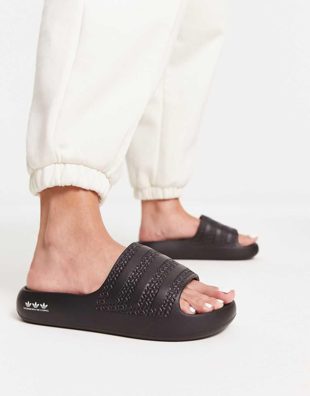 adidas Originals Adilette Ayoon sliders in black  Product Image