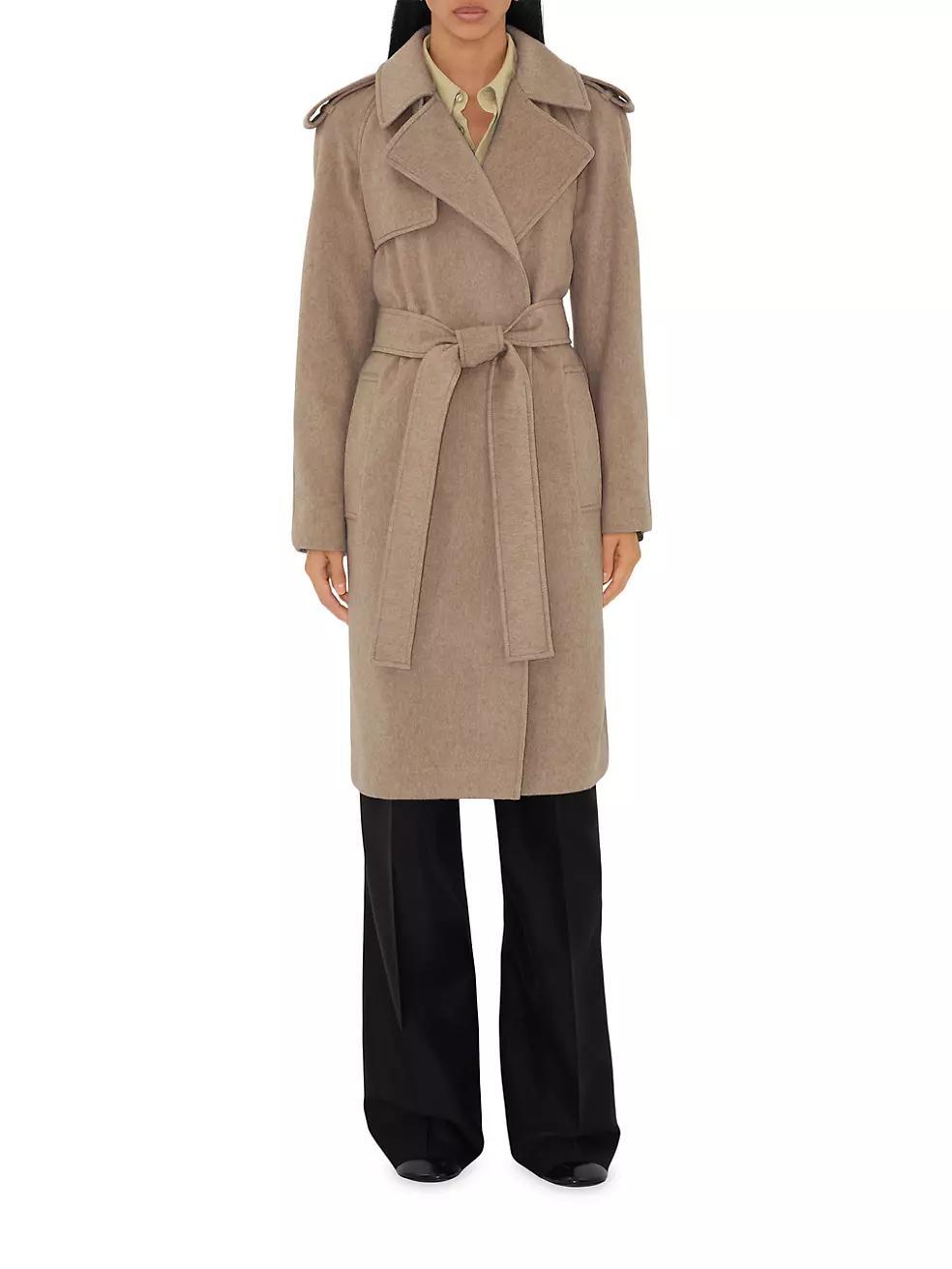 Cashmere Tie-Waist Trench Coat Product Image