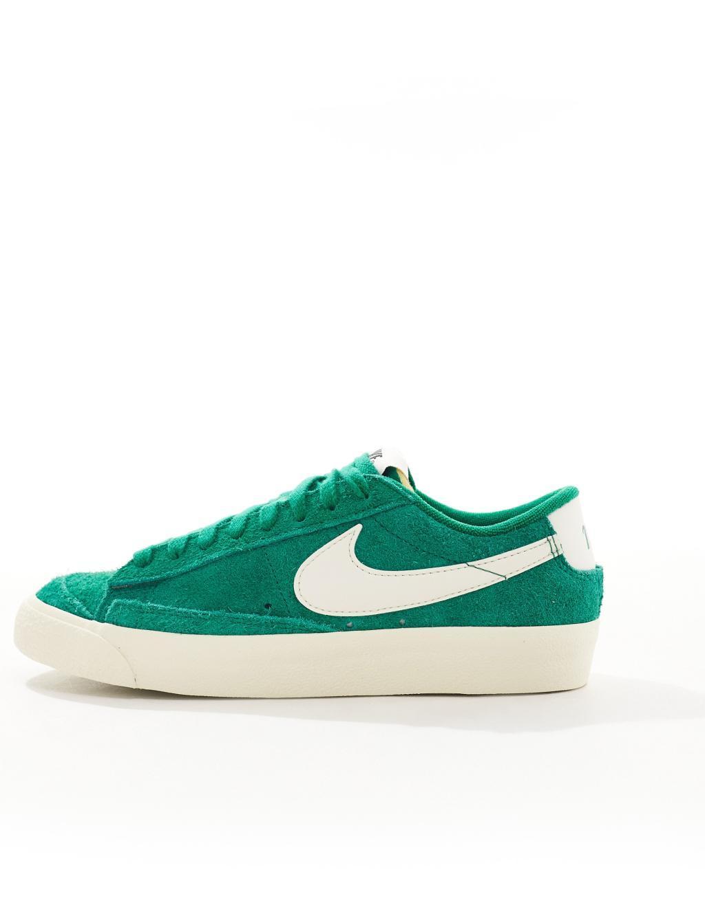 Nike Blazer Low '77 sneakers in green and white Product Image