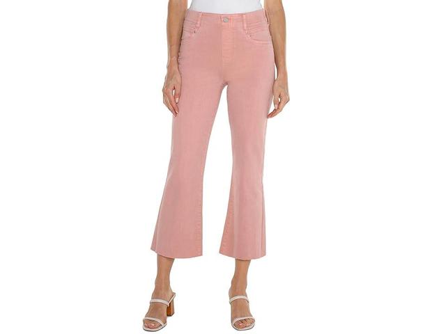 Liverpool Los Angeles Gia Glider Pull On Mid Rise Crop Flare with Back Pleat High Performance Denim (Rose Blush) Women's Jeans Product Image