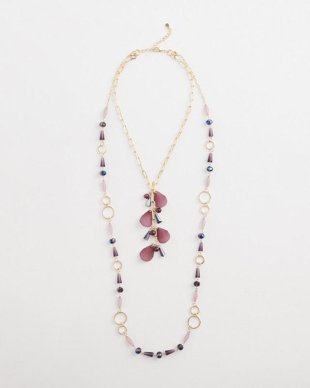 Double Strand Violet Bead Necklace Product Image