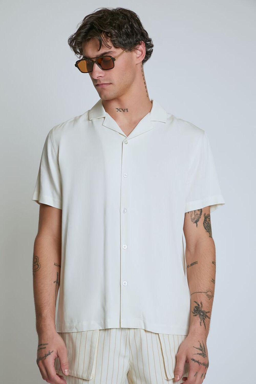 Cuban Collar Short-Sleeve Shirt | Forever 21 Product Image