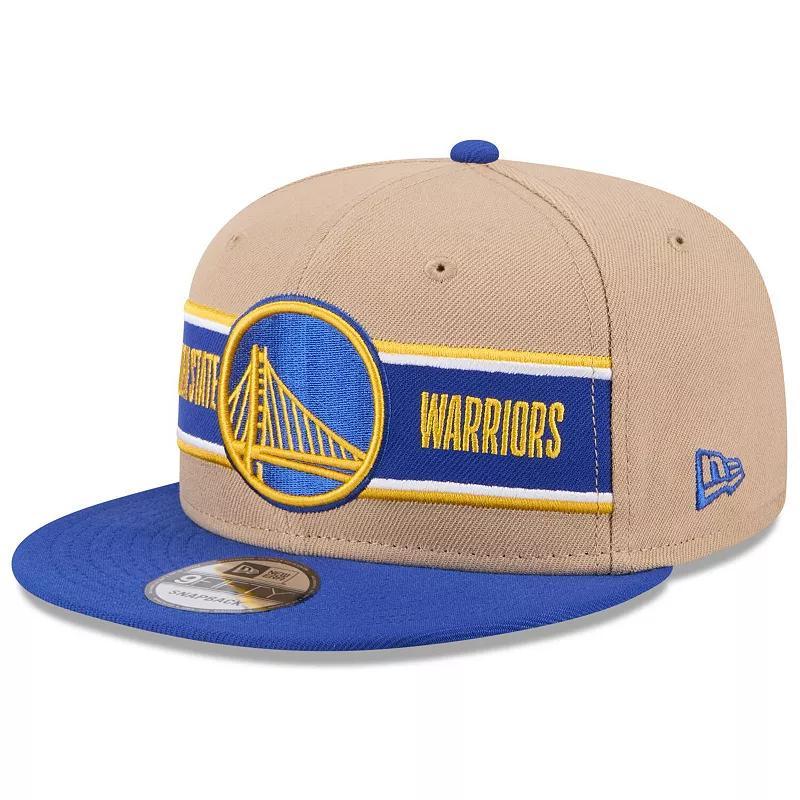 Mens New Era Tan/Royal Golden State Warriors 2024 NBA Draft 9FIFTY Snapback Hat Product Image