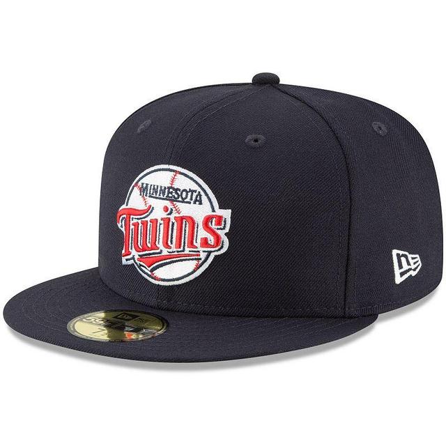 Mens New Era Minnesota Twins Cooperstown Collection Wool 59FIFTY Fitted Hat Blue Product Image