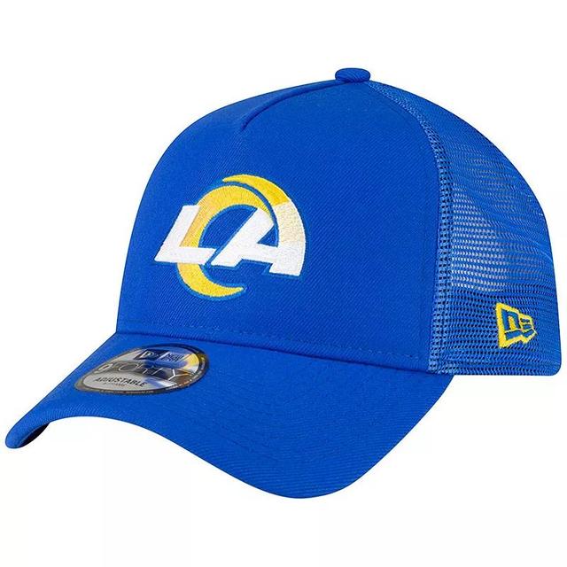 Mens New Era Royal Los Angeles Rams A-Frame Trucker 9FORTY Adjustable Hat Product Image