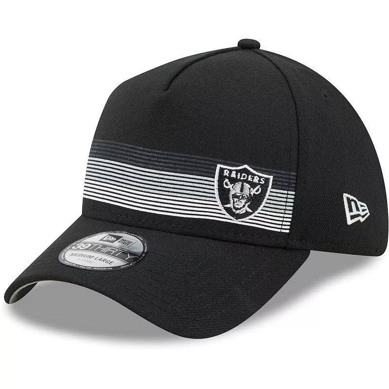 Mens New Era Black Las Vegas Raiders Flawless Stripe 39THIRTY Flex Hat Product Image