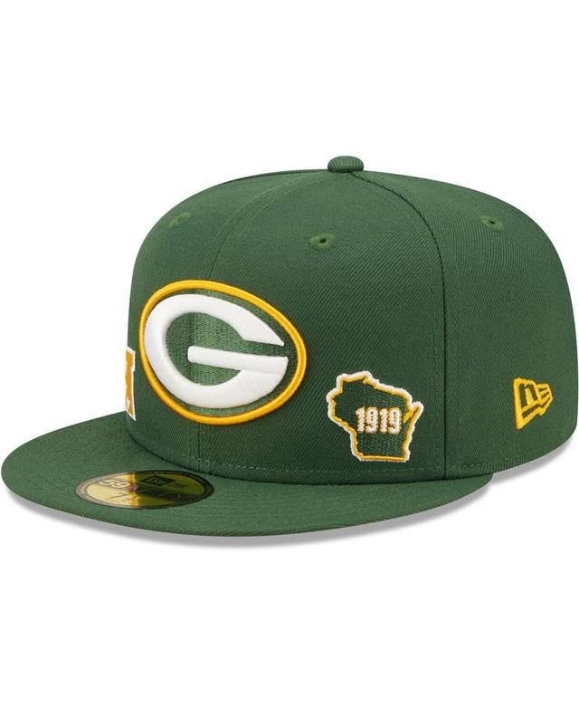 Mens New Era Green Green Bay Packers Identity 59FIFTY Fitted Hat Product Image