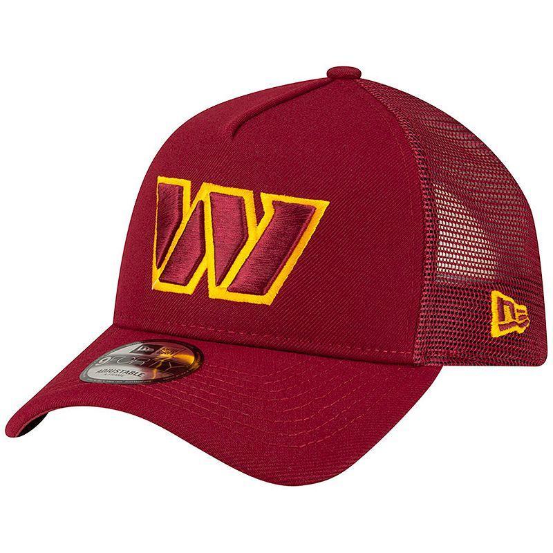 Mens New Era Burgundy Washington Commanders A-Frame Trucker 9FORTY Adjustable Hat Product Image