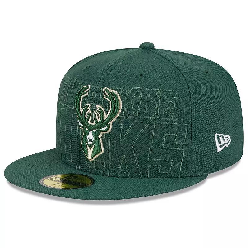 Mens New Era Hunter Green Milwaukee Bucks 2023 NBA Draft 59FIFTY Fitted Hat Product Image