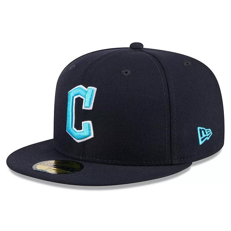 Mens New Era Navy Cleveland Guardians 2024 Fathers Day 59FIFTY Fitted Hat Grd Blue Product Image