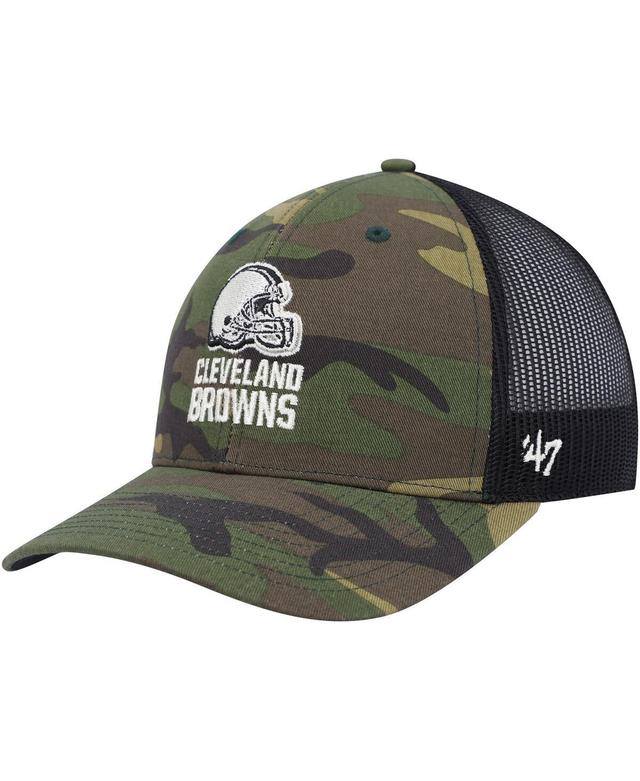 Men's '47 Camo/Black Cleveland Browns Trucker Adjustable Hat Product Image