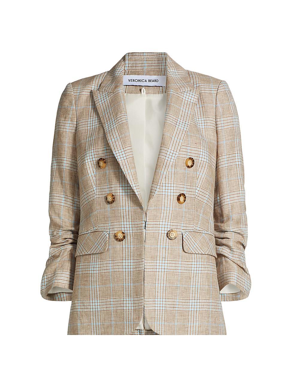 Womens Beacon Dickey Glen-Check Linen Blazer Product Image