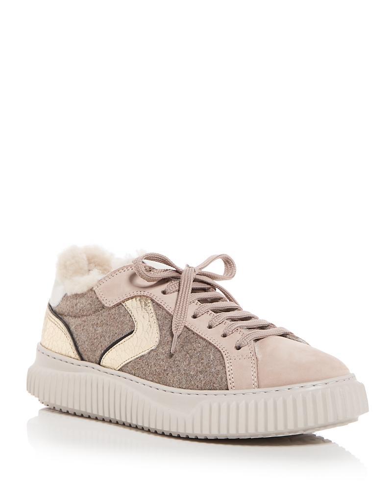 Voile Blanche Lipari Fur Sneakers Beige 41 Product Image