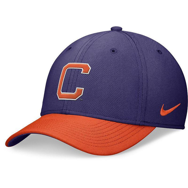 Mens Nike /Orange Clemson Tigers Rise Swoosh Flex Hat Product Image