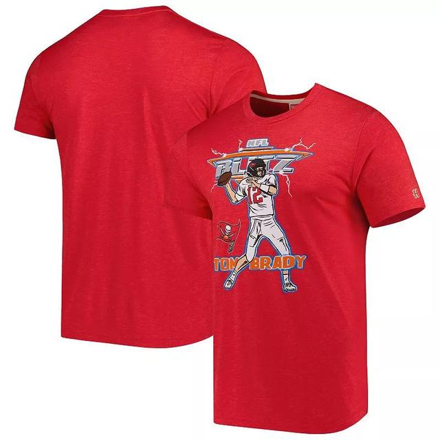 Mens Homage Tom Brady Heathered Tampa Bay Buccaneers NFL Blitz Player Tri-Blend T-Shirt Product Image