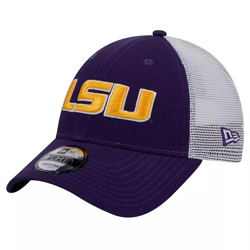 Mens New Era LSU Tigers Trucker 9FORTY Adjustable Hat Product Image