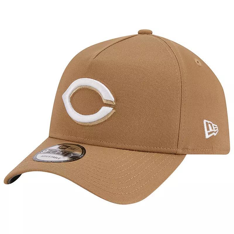 Mens New Era Khaki Cincinnati Reds A-Frame 9FORTY Adjustable Hat Product Image