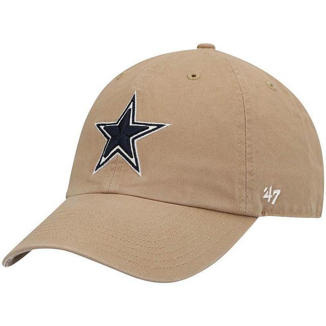 Mens 47 Khaki Dallas Cowboys Primary Clean Up Adjustable Hat Product Image