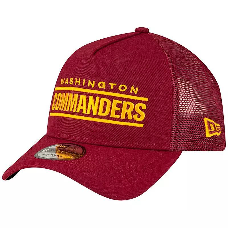 Mens New Era Burgundy Washington Commanders A-Frame Trucker 9FORTY Adjustable Hat Product Image