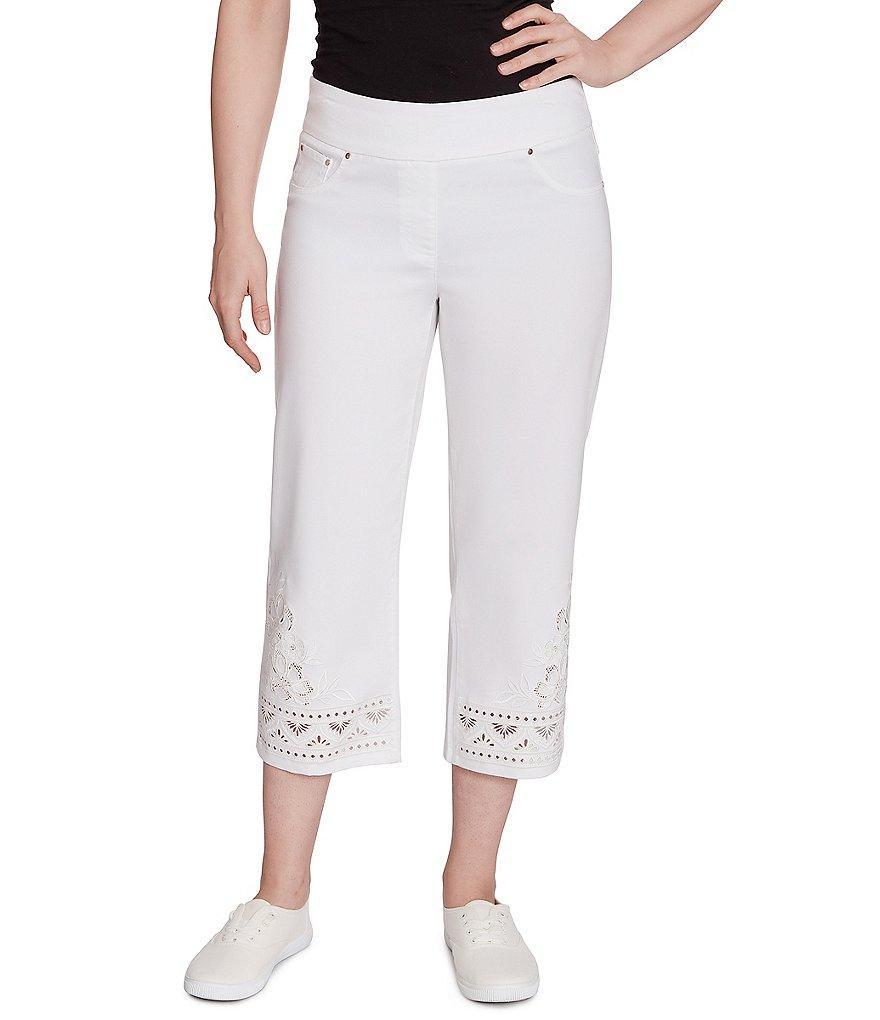 Ruby Rd. Embroidered Hem Pull-On Capri Pants Product Image