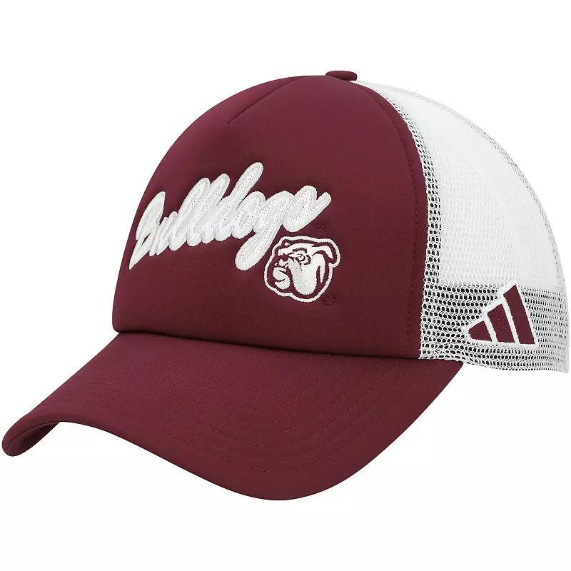 Mens adidas Maroon Mississippi State Bulldogs Script Trucker Snapback Hat Product Image