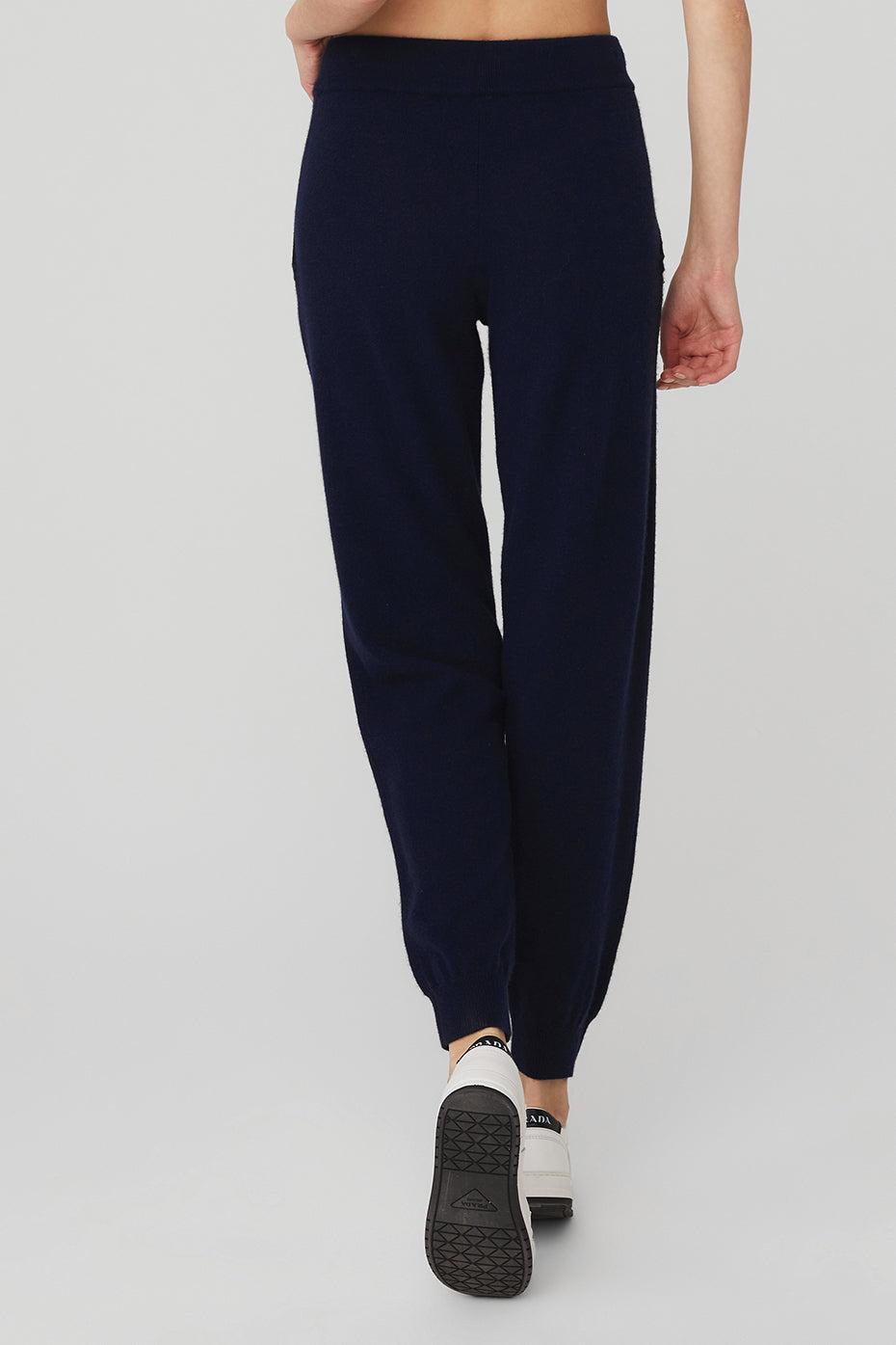 High-Waist Cashmere Jet Set Pant - Navy Product Image