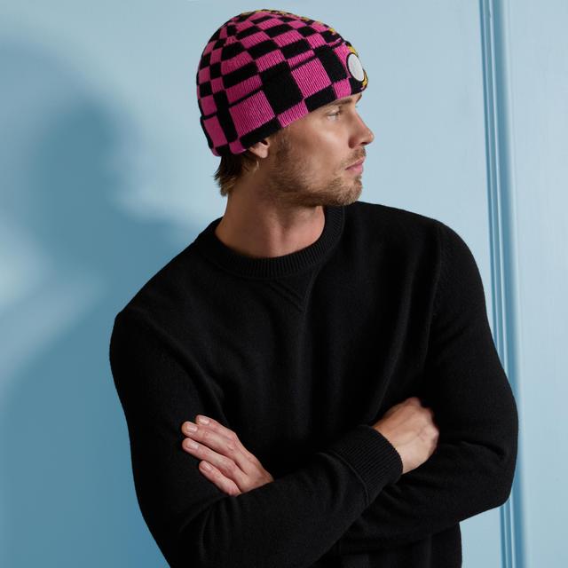 LTD RELEASE DISTORTED CHECK MERINO WOOL BEANIE Product Image