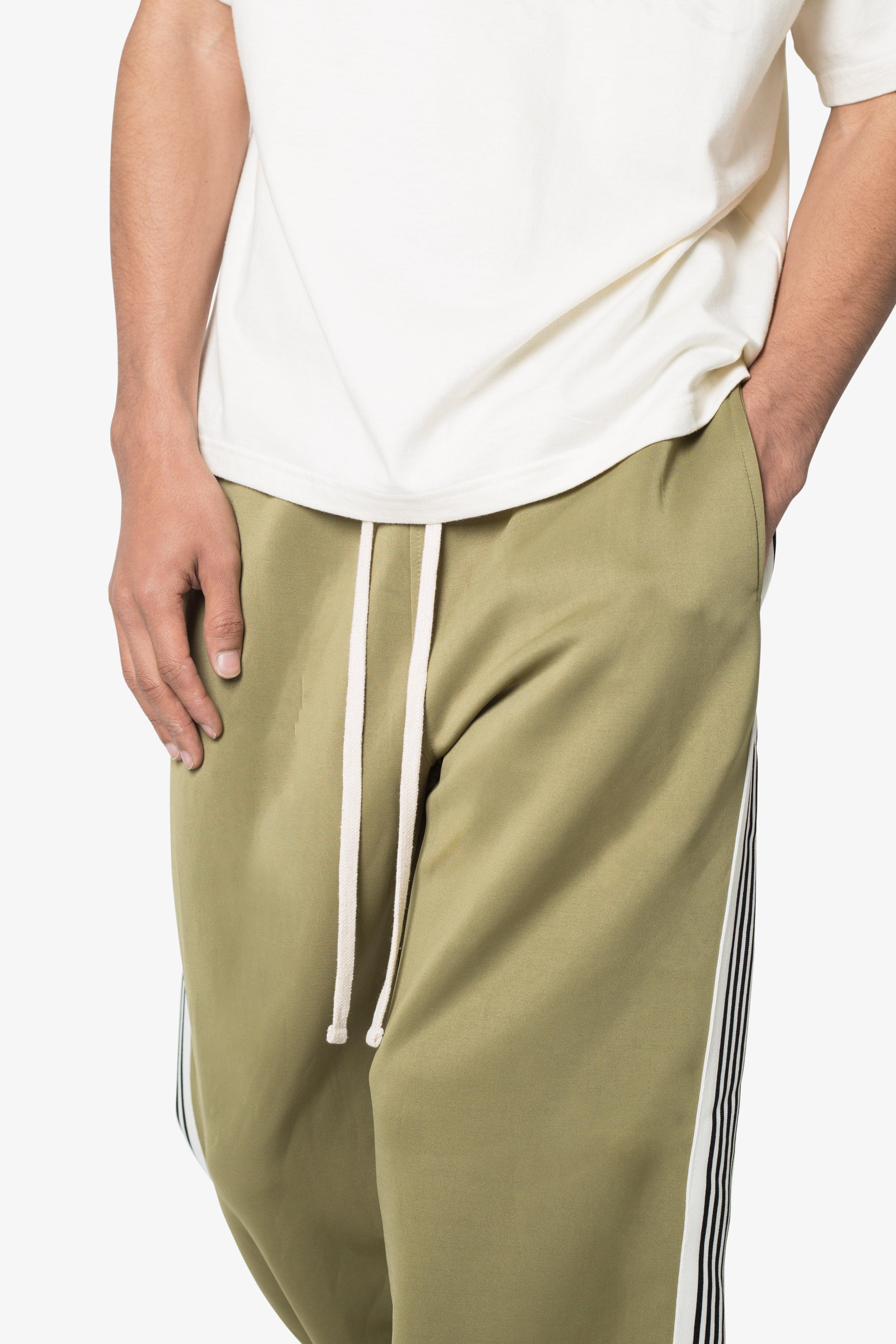 Tricot Side Stripe Pants - Olive Product Image