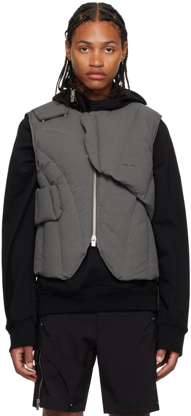 HELIOT EMIL Gray Layered Down Vest In Grey Product Image