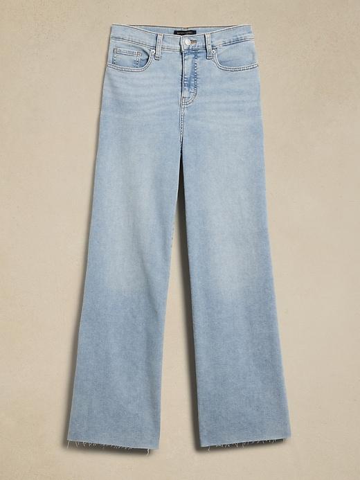 High-Rise Wide-Leg Raw Hem Jean Product Image