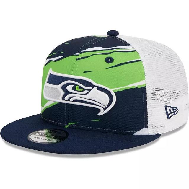 Mens New Era College Navy Seattle Seahawks Tear Trucker 9FIFTY Snapback Hat Product Image