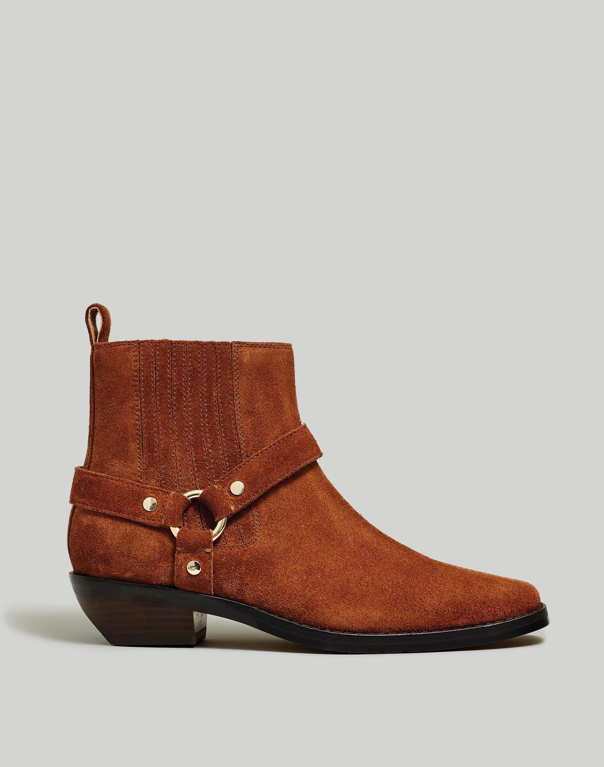 The Santiago Western Ankle Boot in Suede Product Image