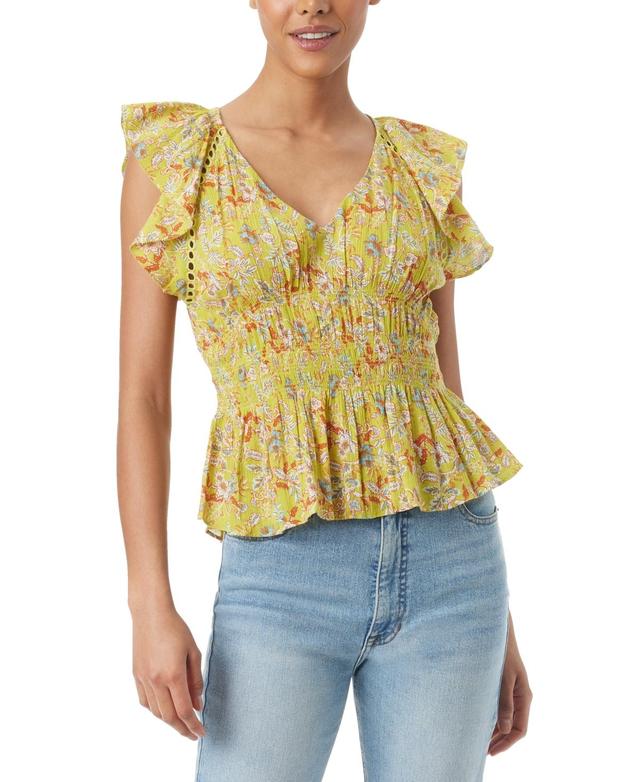 Women's Nyra Cotton Flutter-Sleeve Blouse Product Image