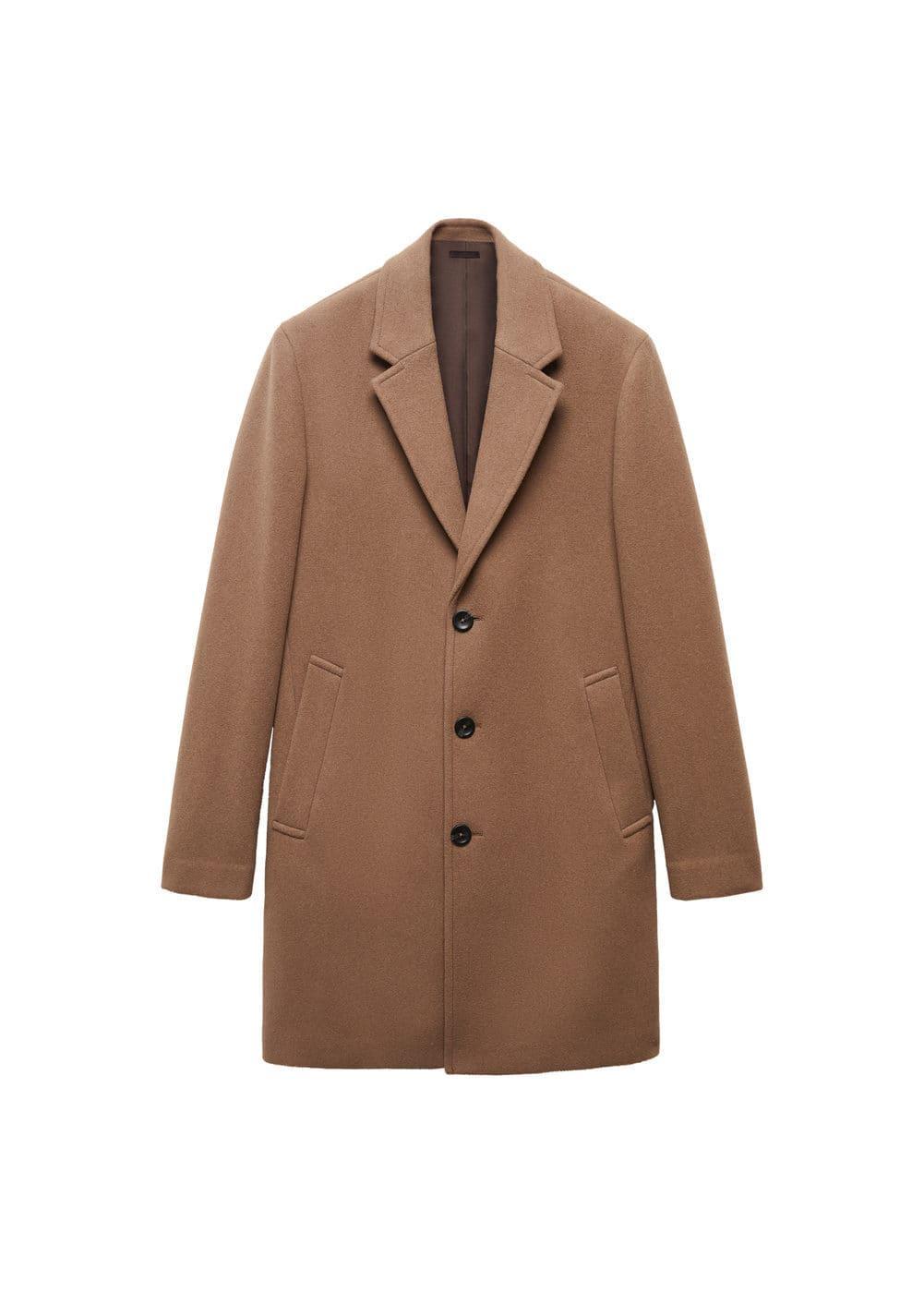 MANGO MAN - Lightweight recycled wool coat medium brownMen Product Image