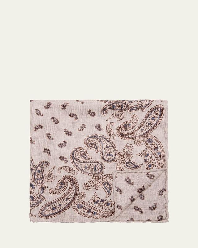 Men's Silk Paisley Pocket Square Product Image