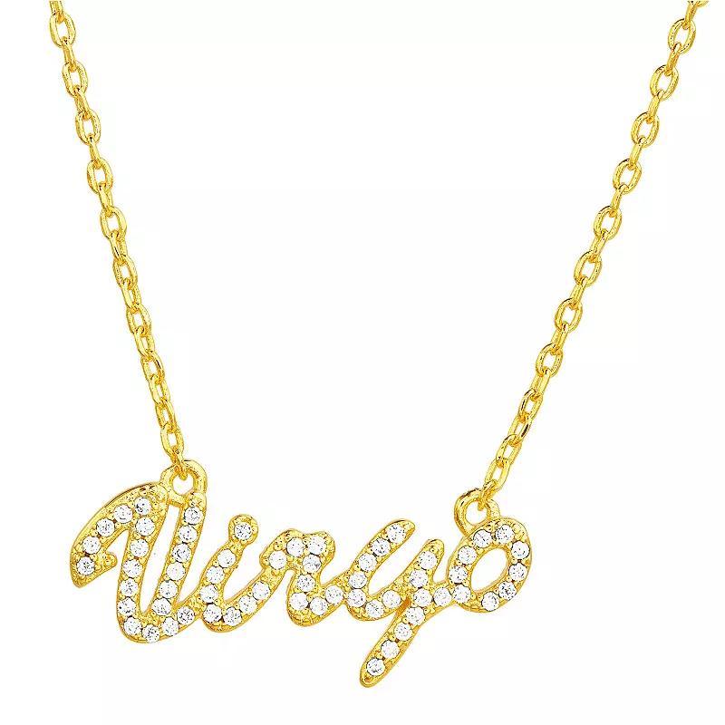 Paige Harper Sterling Silver Cubic Zirconia Zodiac Necklace, Womens Virgo Product Image