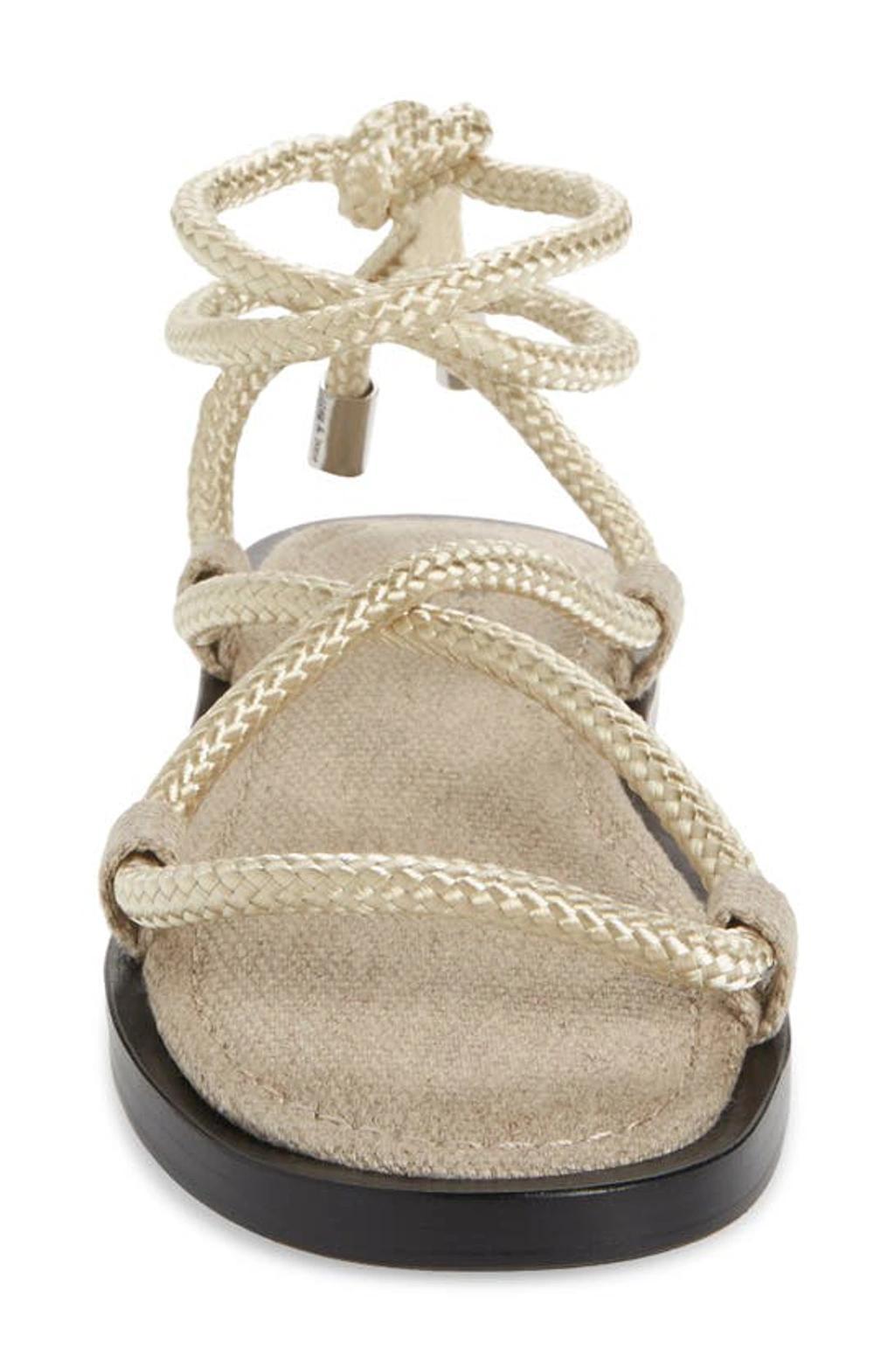 Infinity Rope And Leather Sandals In Ivory Product Image